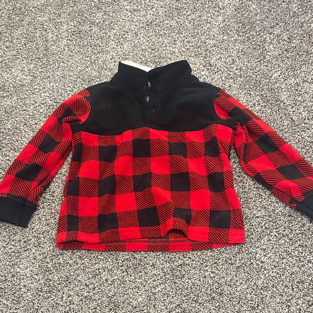 Carter's Red and Black Buffalo Plaid Pullover Hoodie
